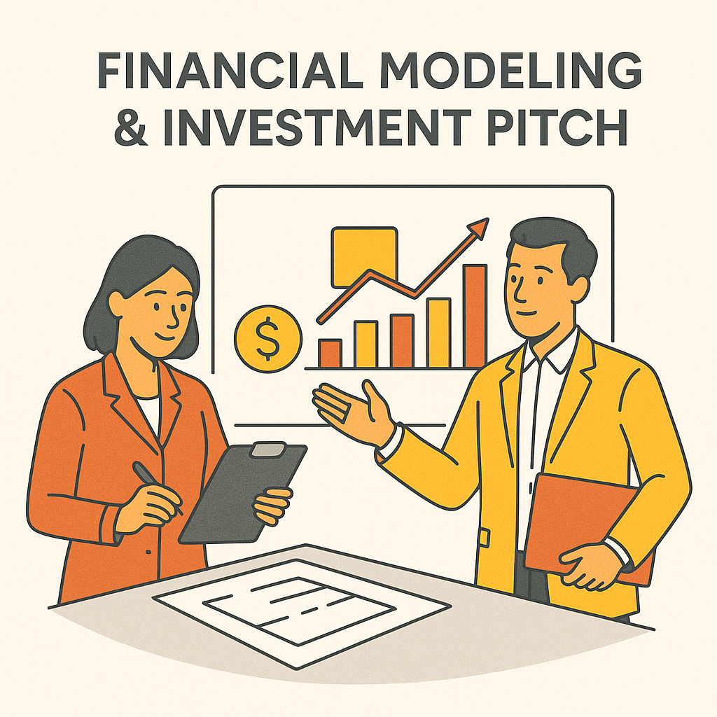 ROI projection, budgeting, and pitch documents for stakeholders or banks